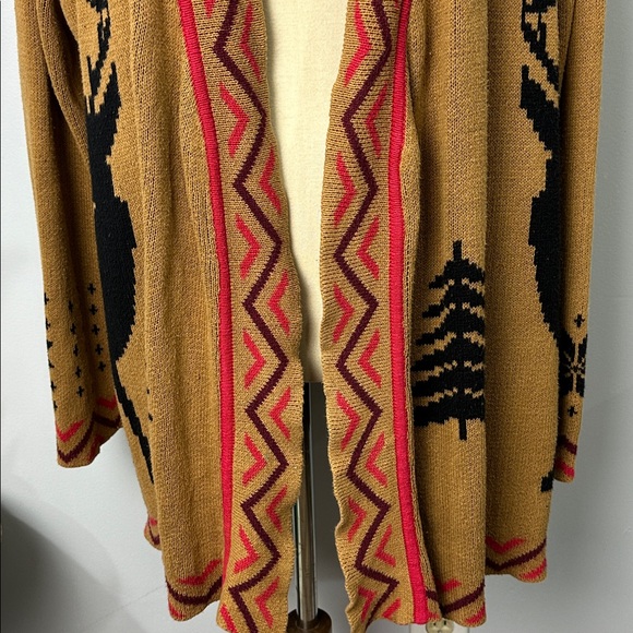 Modcloth Deer Stag Open Draped Cardigan Sweater Size 2X - Picture 4 of 9